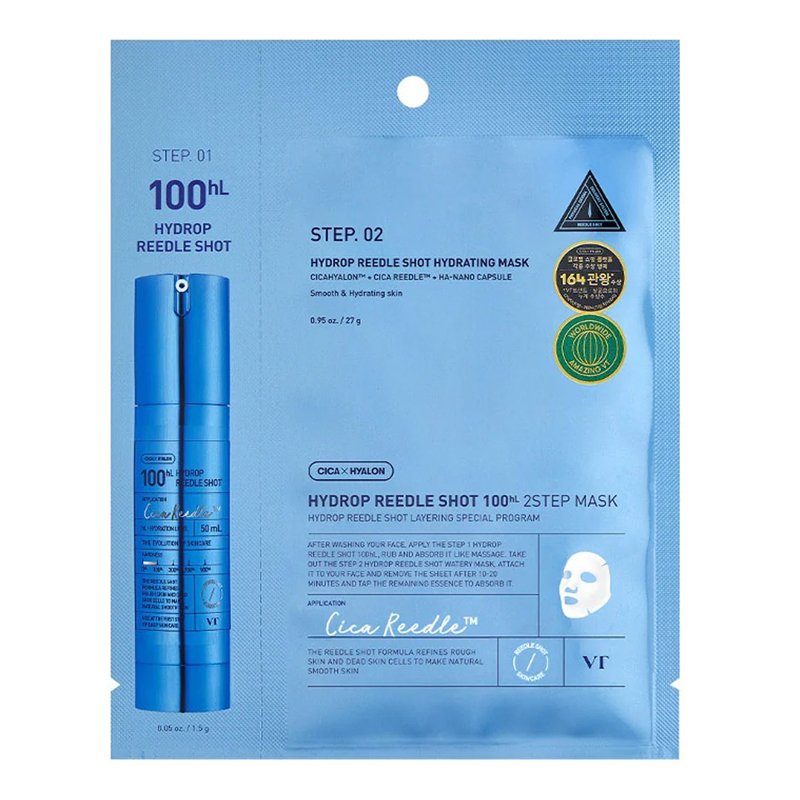 VT Cosmetics Hydrop Reedle Shot 100hL 2 žingsnių mini rinkinys, 1
