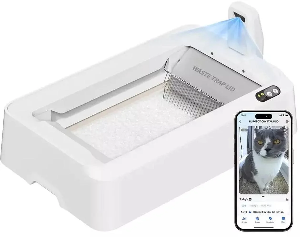 PETKIT Purobot Crystal Duo with Camera Self-Cleaning Cat Litter